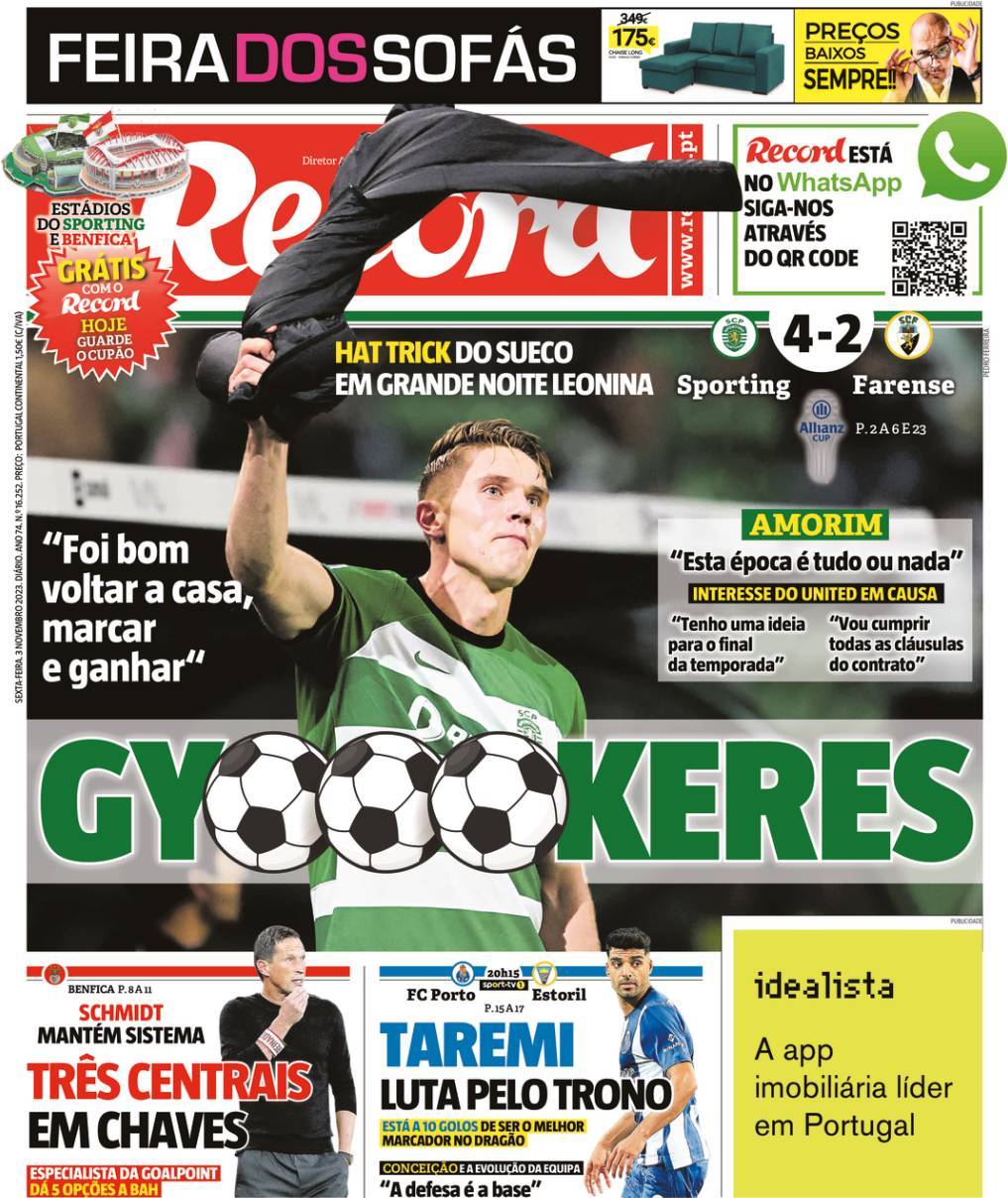 Record: Capa da Edi&ccedil;&atilde;o de sexta-feira, 03 de novembro 2023