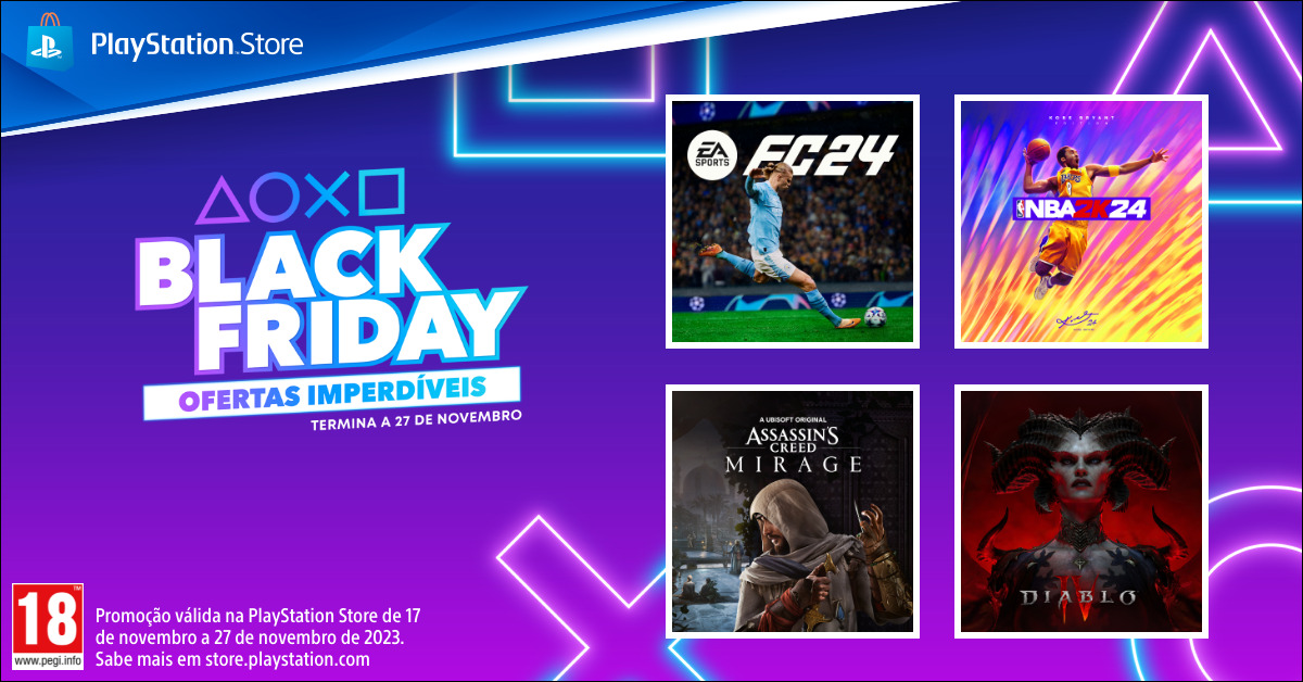 EA Sports FC 24 e NBA 2K24 entre os jogos em promo&ccedil;&atilde;o na PlayStation Store da campanha Black Friday