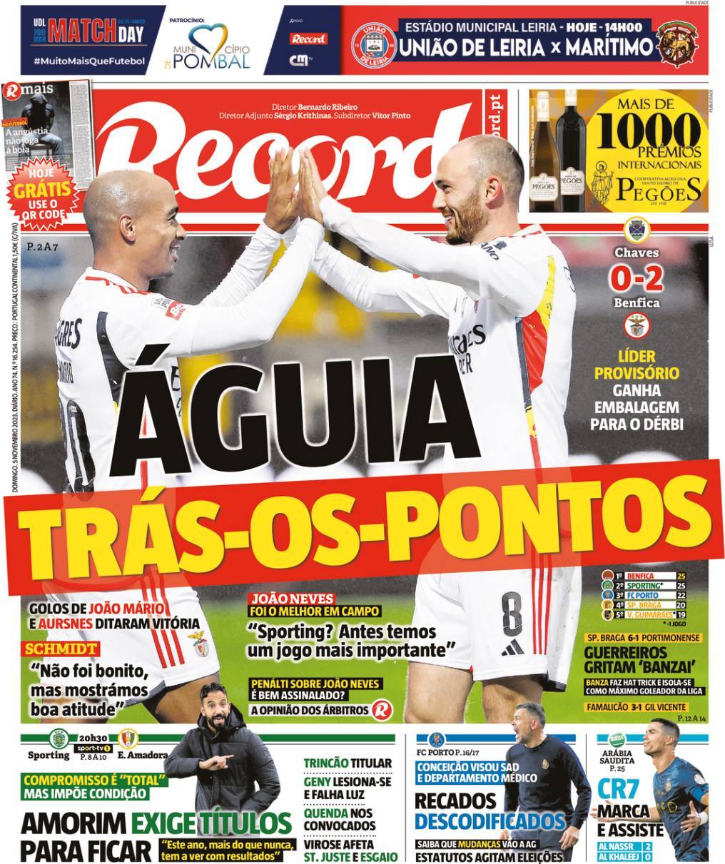 Record: Capa da Edi&ccedil;&atilde;o de domingo, 05 de novembro 2023
