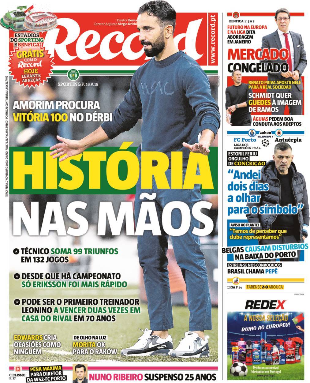 Record: Capa da Edi&ccedil;&atilde;o de ter&ccedil;a-feira, 07 de novembro 2023
