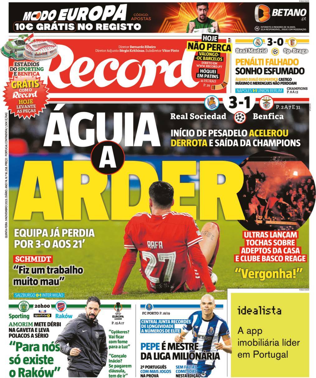 Record: Capa da Edi&ccedil;&atilde;o de quinta-feira, 09 de novembro 2023