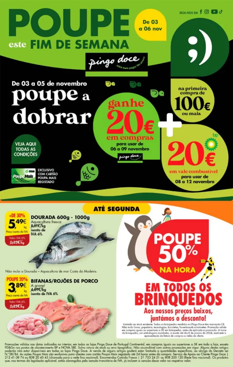 Desconto no combust&iacute;vel no Pingo Doce (3 a 5 novembro 2023)