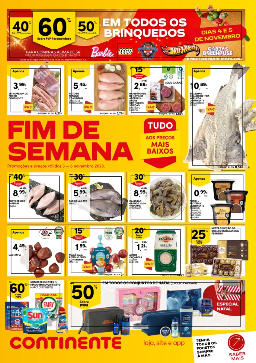 Folheto Continente fim-de-semana (3 a 6 novembro)