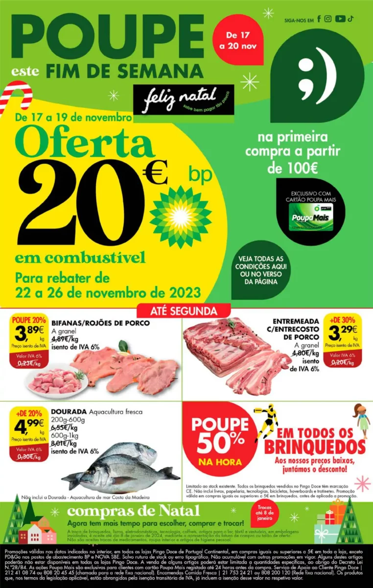 Antevis&atilde;o Folheto Pingo Doce fim-de-semana (17 a 20 novembro)