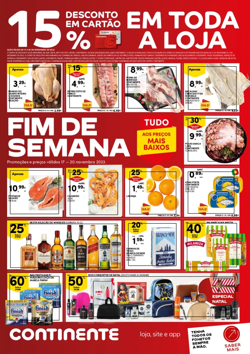Folheto Continente fim-de-semana (17 a 20 novembro)