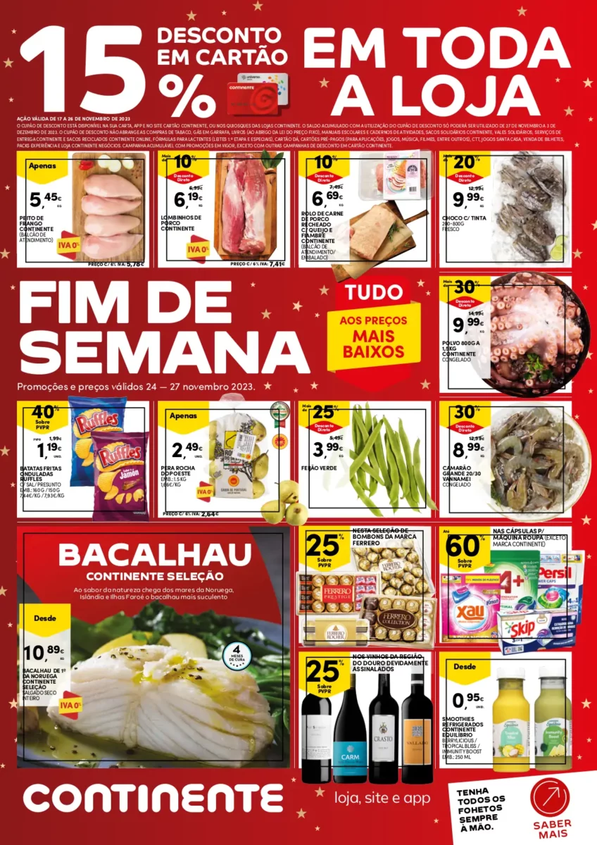 Folheto Continente fim-de-semana (24 a 27 novembro)