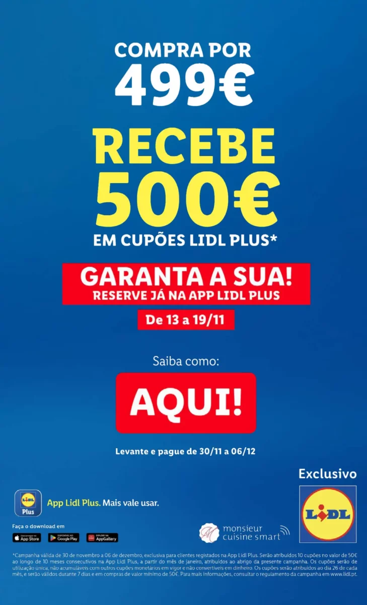 Antevis&atilde;o Folheto LiDL Novidades (a partir de 16 novembro)