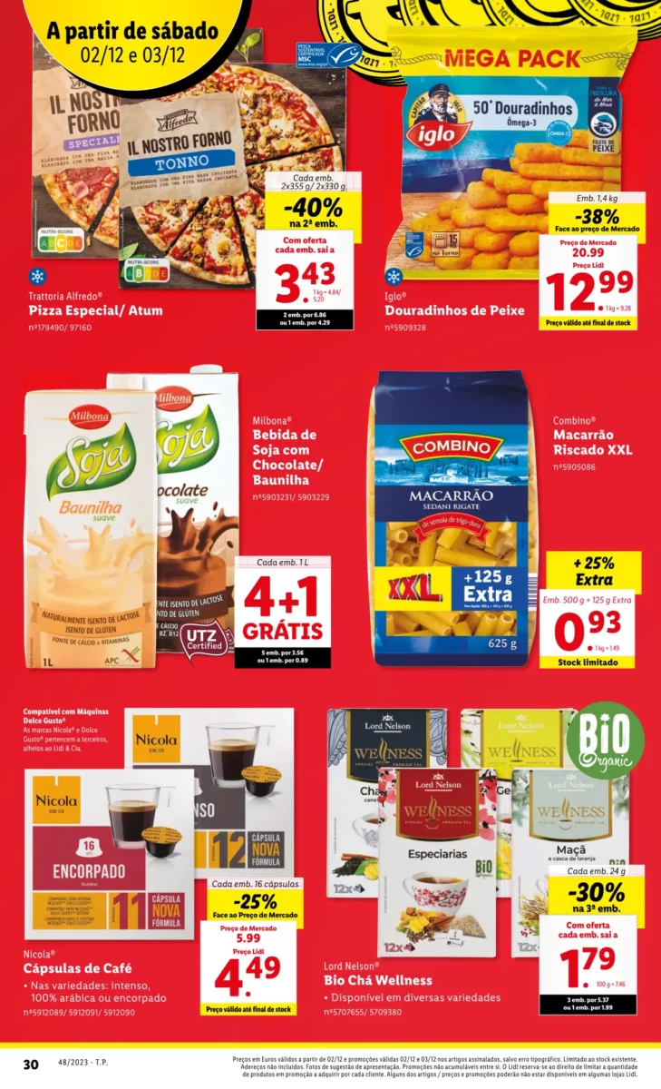 Antevis&atilde;o Folheto LiDL fim-de-semana (2 e 3 dezembro)