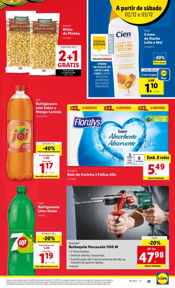 Antevis&atilde;o Folheto LiDL fim-de-semana (2 e 3 dezembro)