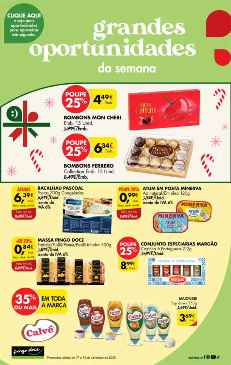 Antevis&atilde;o Folheto Pingo Doce fim-de-semana (10 a 13 novembro)