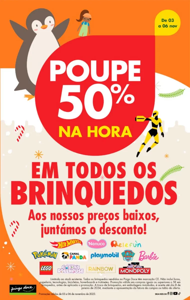 Antevis&atilde;o Folheto Pingo Doce fim-de-semana (3 a 6 novembro)