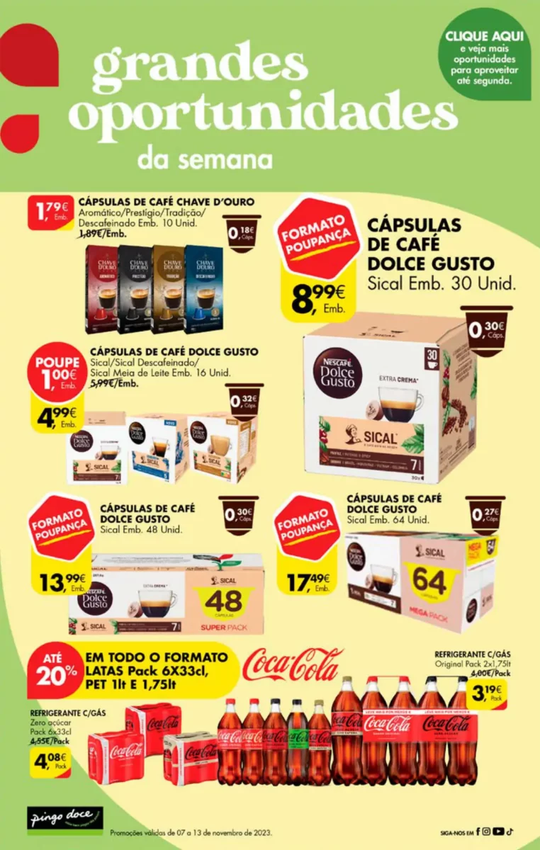 Antevis&atilde;o Folheto Pingo Doce fim-de-semana (10 a 13 novembro)