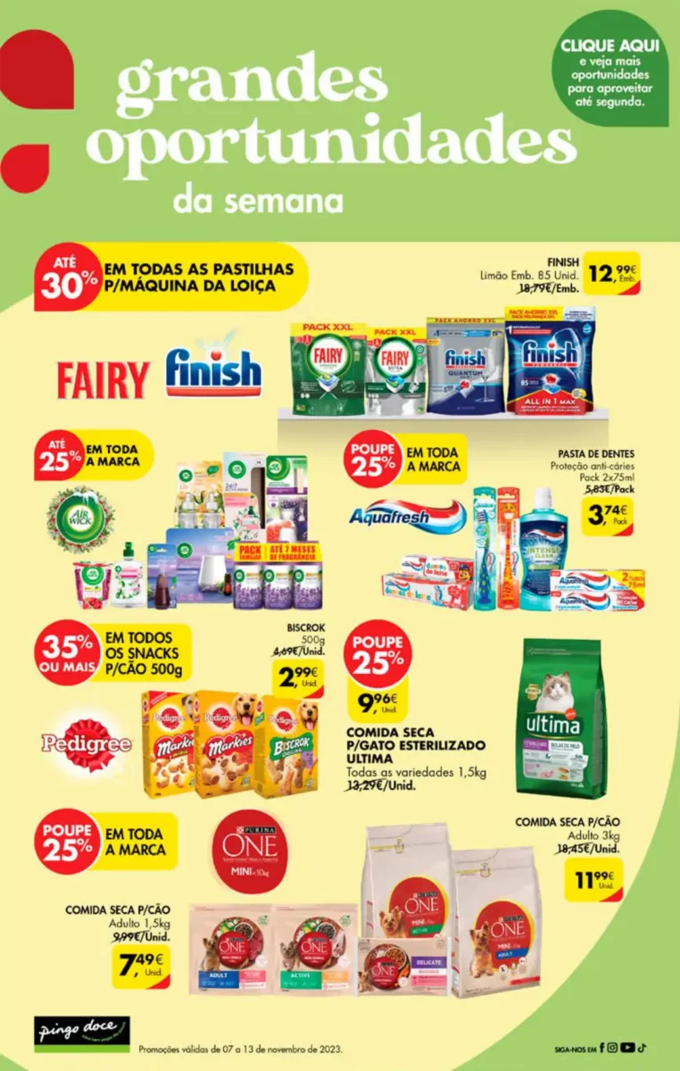 Antevis&atilde;o Folheto Pingo Doce fim-de-semana (10 a 13 novembro)