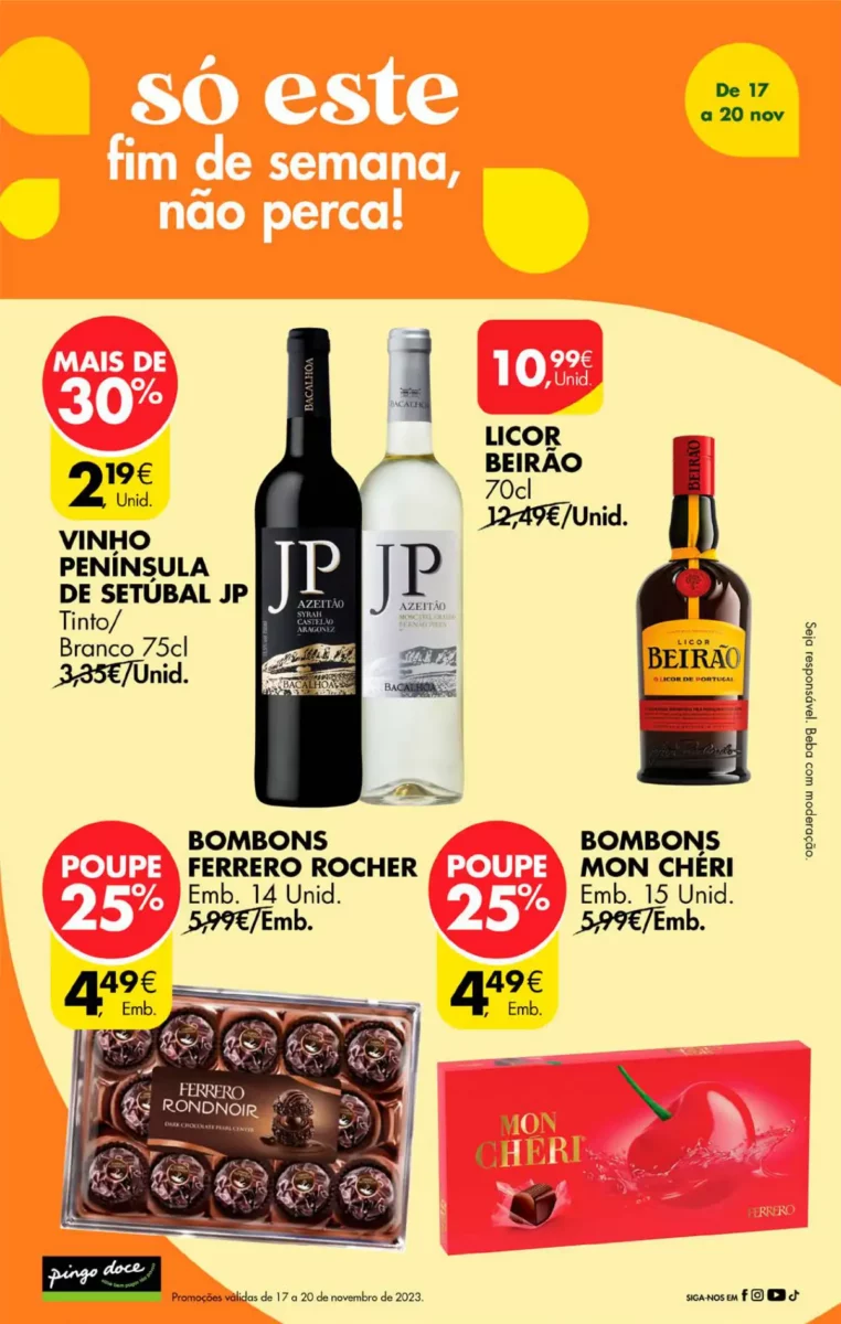 Antevis&atilde;o Folheto Pingo Doce fim-de-semana (17 a 20 novembro)