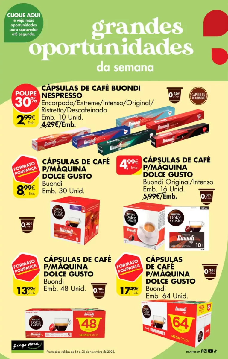 Antevis&atilde;o Folheto Pingo Doce fim-de-semana (17 a 20 novembro)