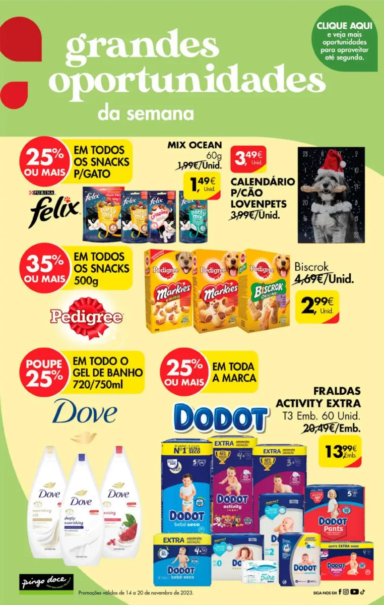 Antevis&atilde;o Folheto Pingo Doce fim-de-semana (17 a 20 novembro)