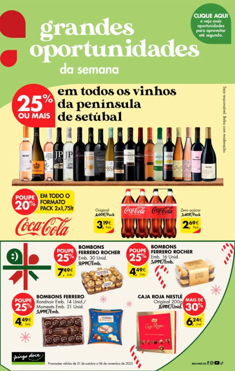 Antevis&atilde;o Folheto Pingo Doce fim-de-semana (3 a 6 novembro)