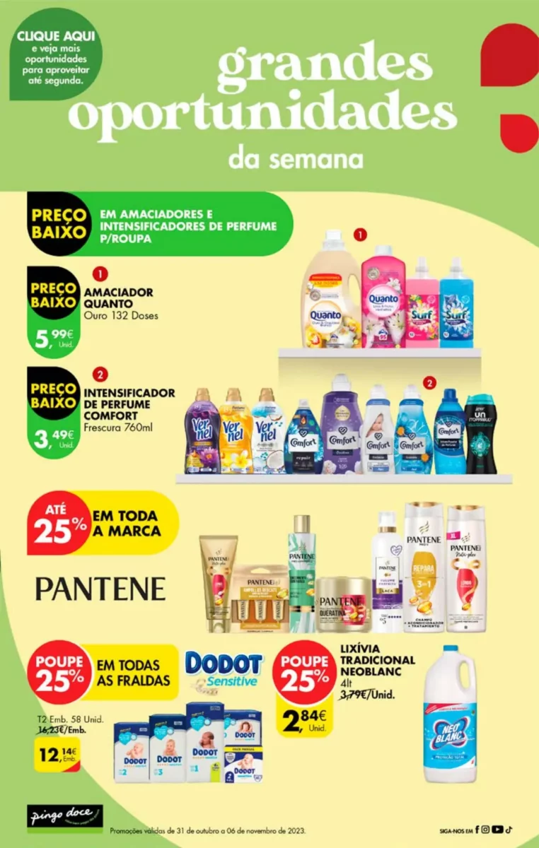Antevis&atilde;o Folheto Pingo Doce fim-de-semana (3 a 6 novembro)
