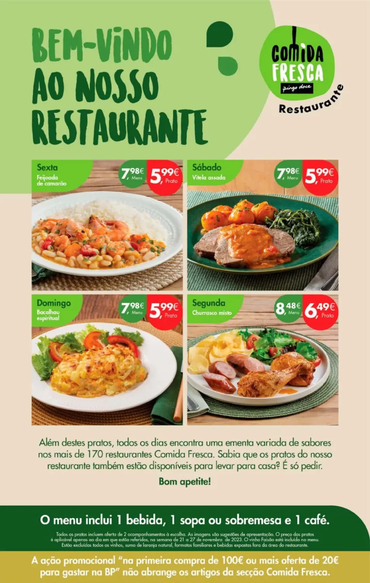 Antevis&atilde;o Folheto Pingo Doce fim-de-semana (24 a 27 novembro)