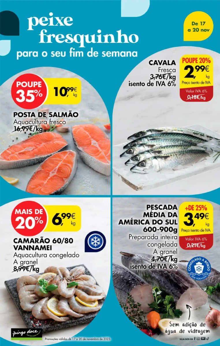 Antevis&atilde;o Folheto Pingo Doce fim-de-semana (17 a 20 novembro)