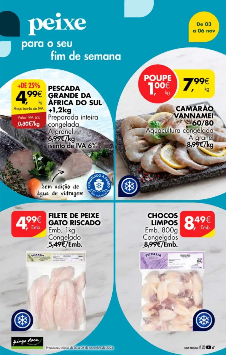 Antevis&atilde;o Folheto Pingo Doce fim-de-semana (3 a 6 novembro)
