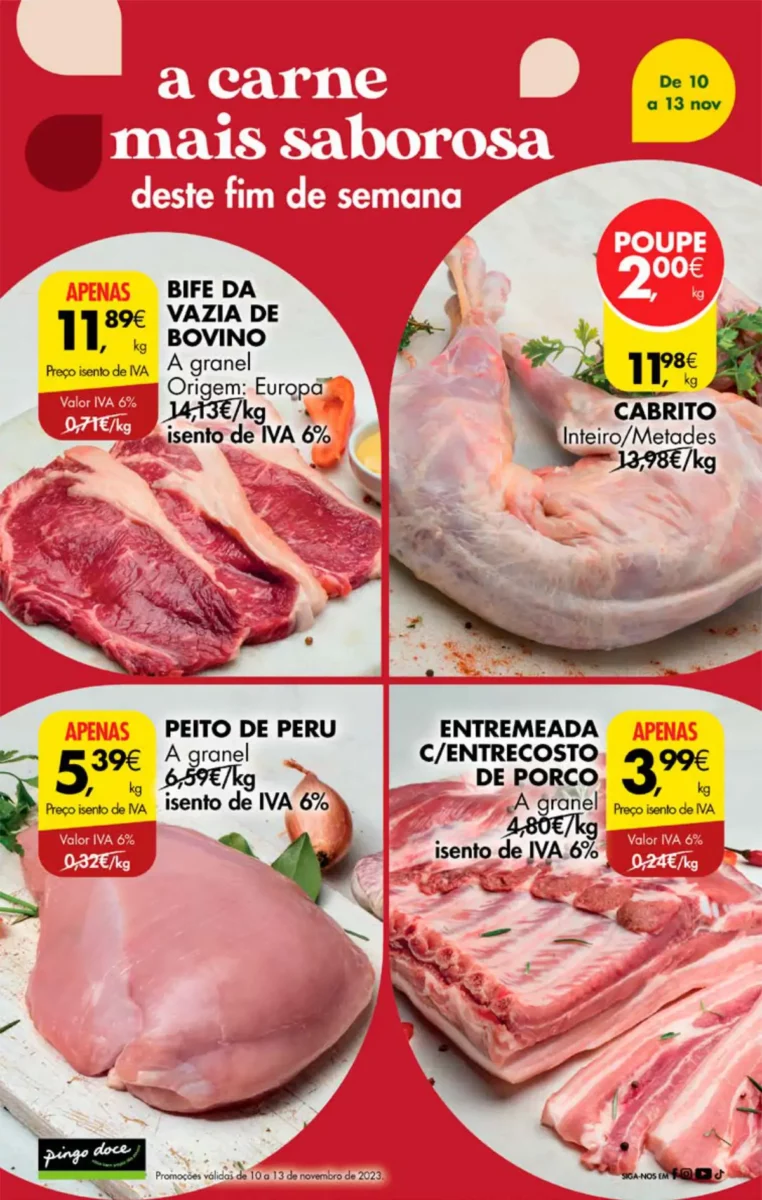Antevis&atilde;o Folheto Pingo Doce fim-de-semana (10 a 13 novembro)