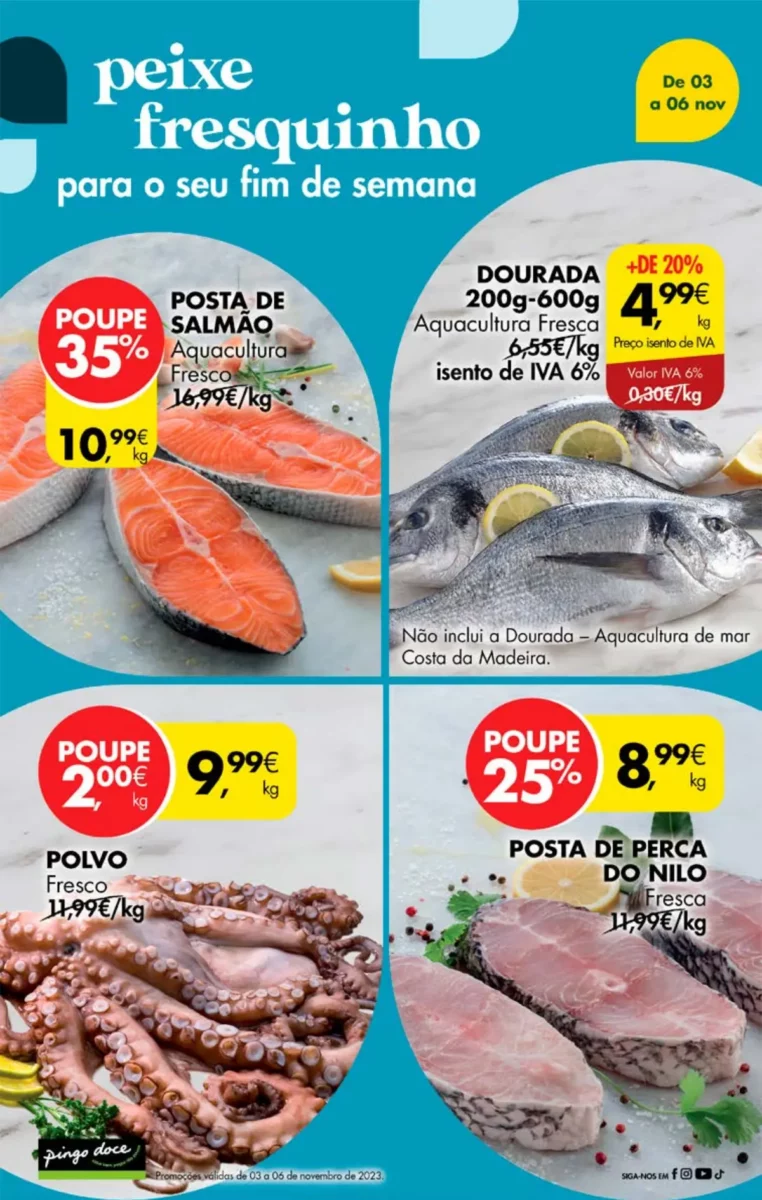 Antevis&atilde;o Folheto Pingo Doce fim-de-semana (3 a 6 novembro)