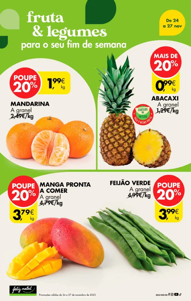 Antevis&atilde;o Folheto Pingo Doce fim-de-semana (24 a 27 novembro)