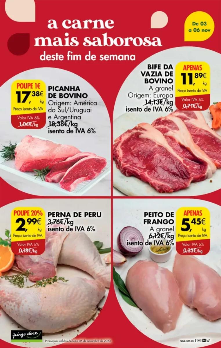 Antevis&atilde;o Folheto Pingo Doce fim-de-semana (3 a 6 novembro)