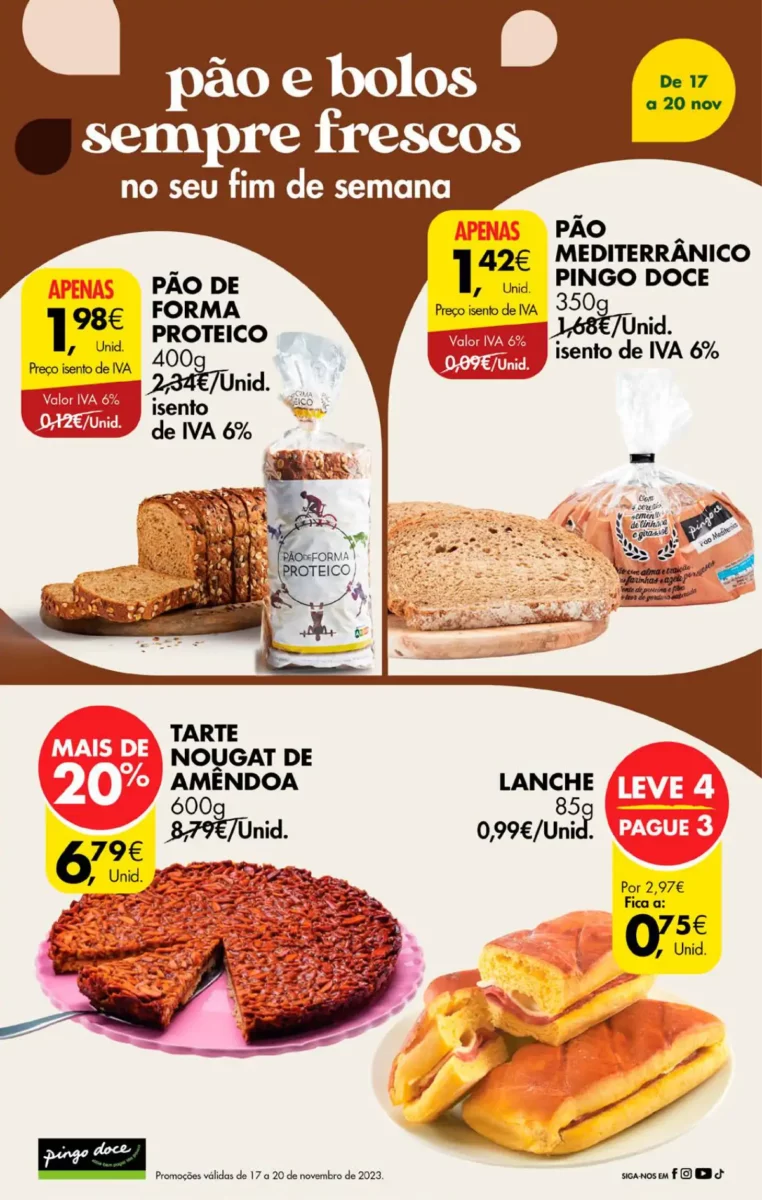Antevis&atilde;o Folheto Pingo Doce fim-de-semana (17 a 20 novembro)