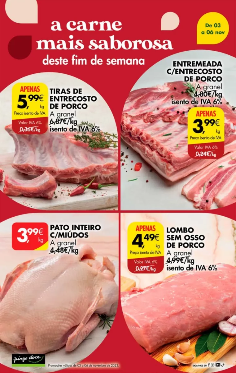 Antevis&atilde;o Folheto Pingo Doce fim-de-semana (3 a 6 novembro)