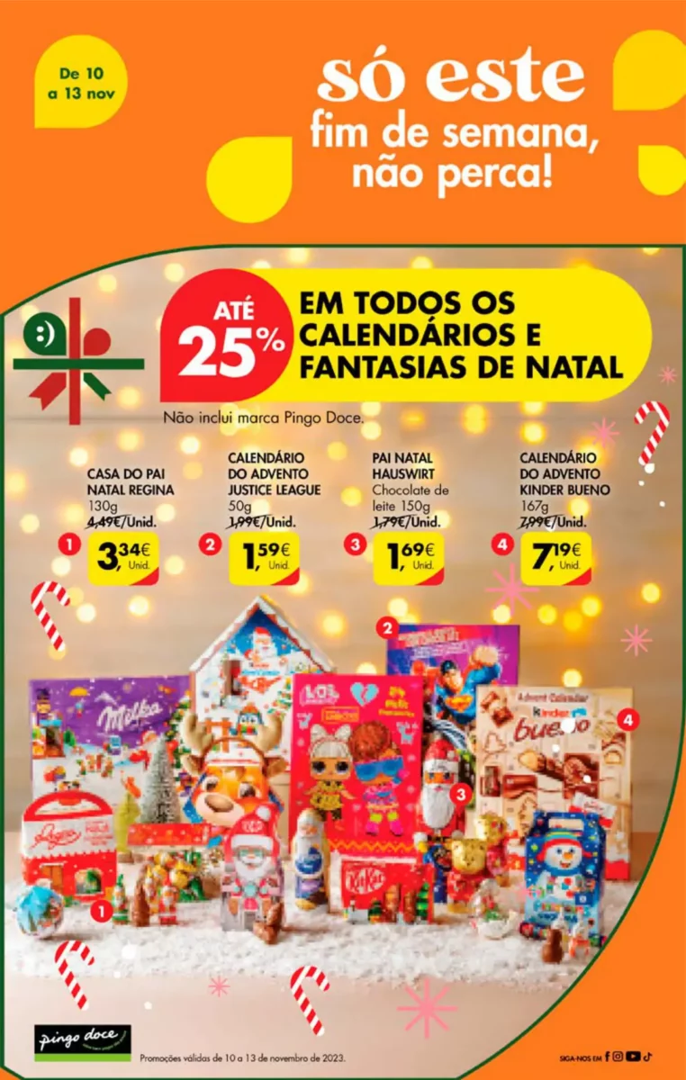 Antevis&atilde;o Folheto Pingo Doce fim-de-semana (10 a 13 novembro)