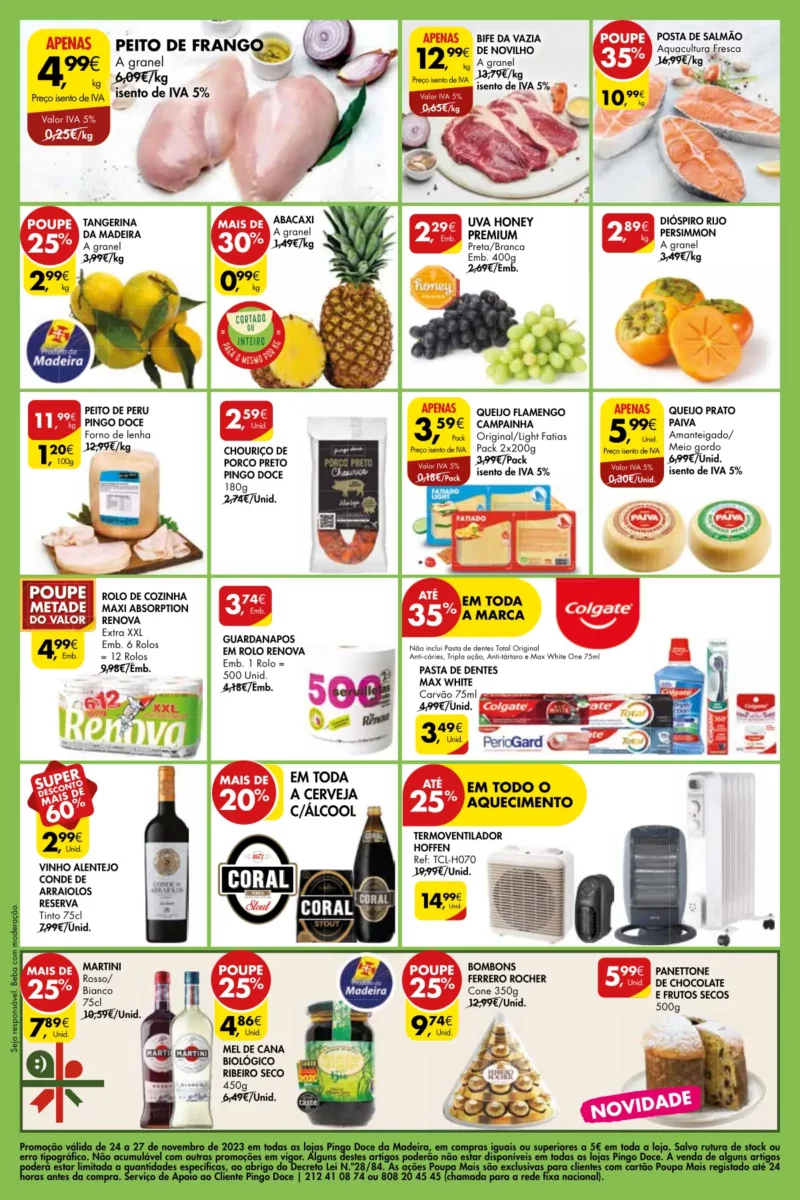 Antevis&atilde;o Folheto Pingo Doce fim-de-semana Madeira (24 a 27 novembro)