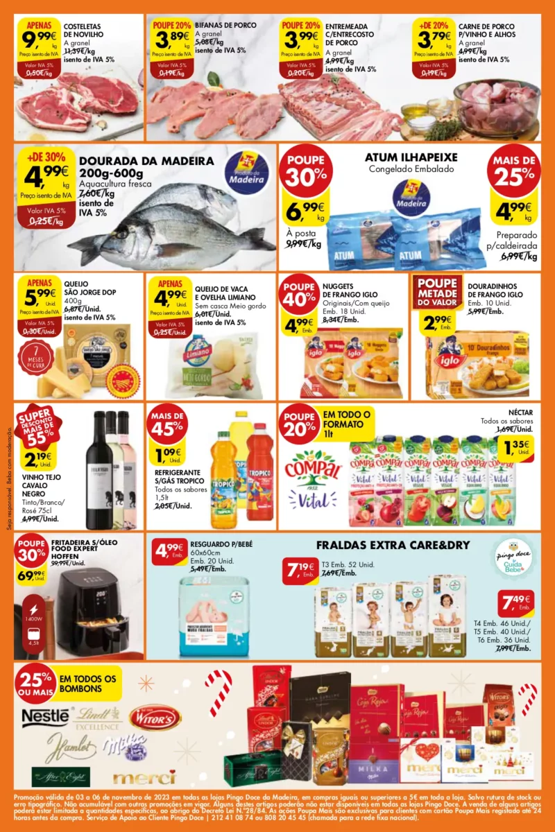 Antevis&atilde;o Folheto Pingo Doce-Madeira fim-de-semana (3 a 6 novembro)