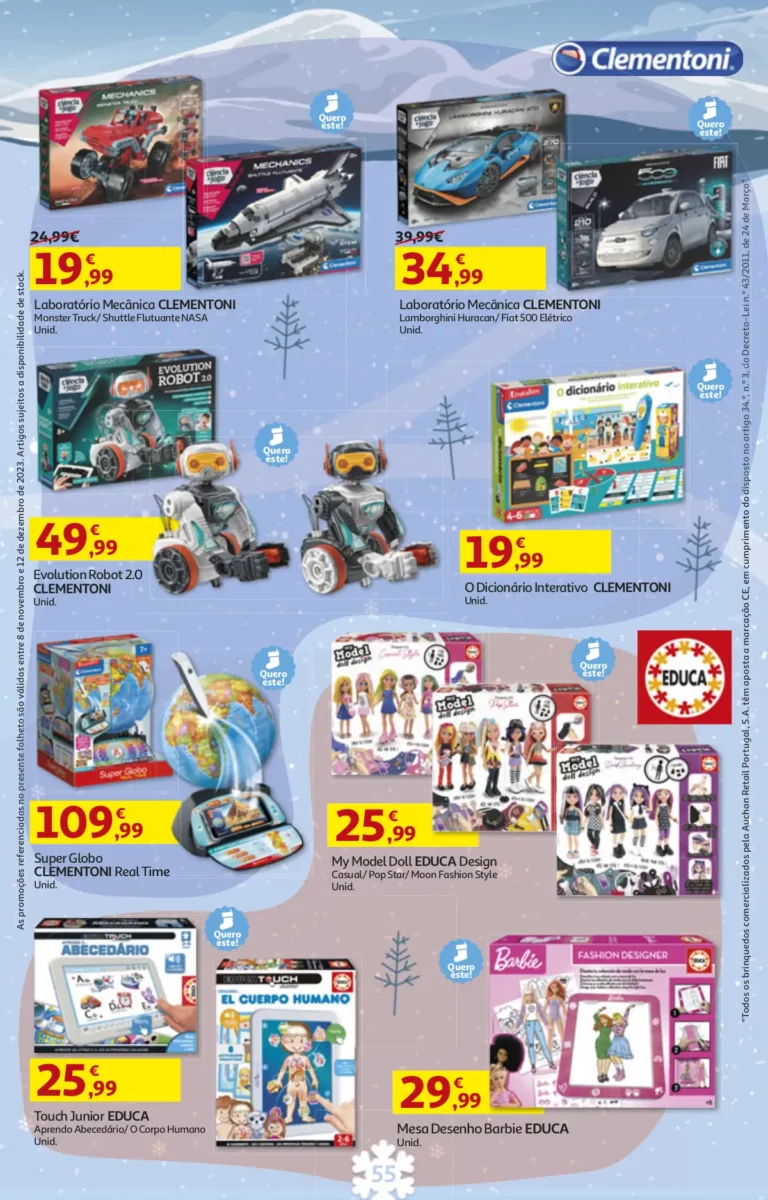 Folheto Auchan Brinquedos de Natal (2023)