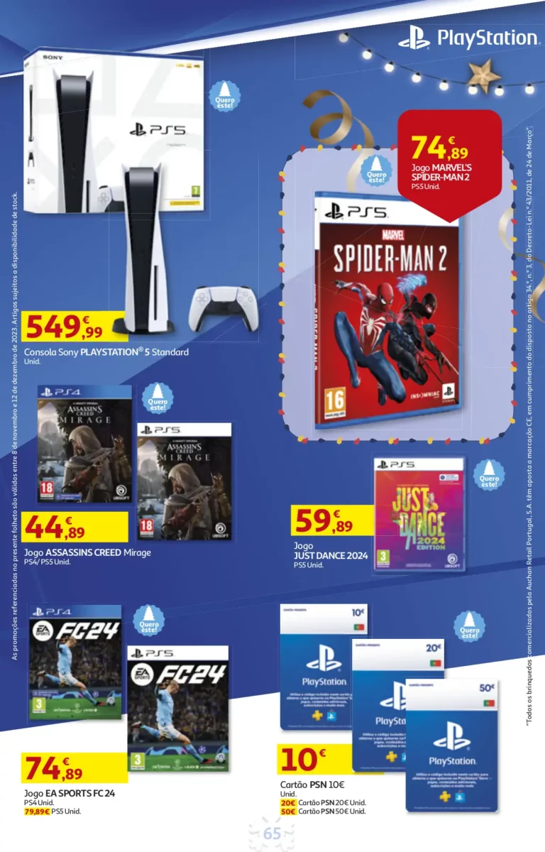 Folheto Auchan Brinquedos de Natal (2023)