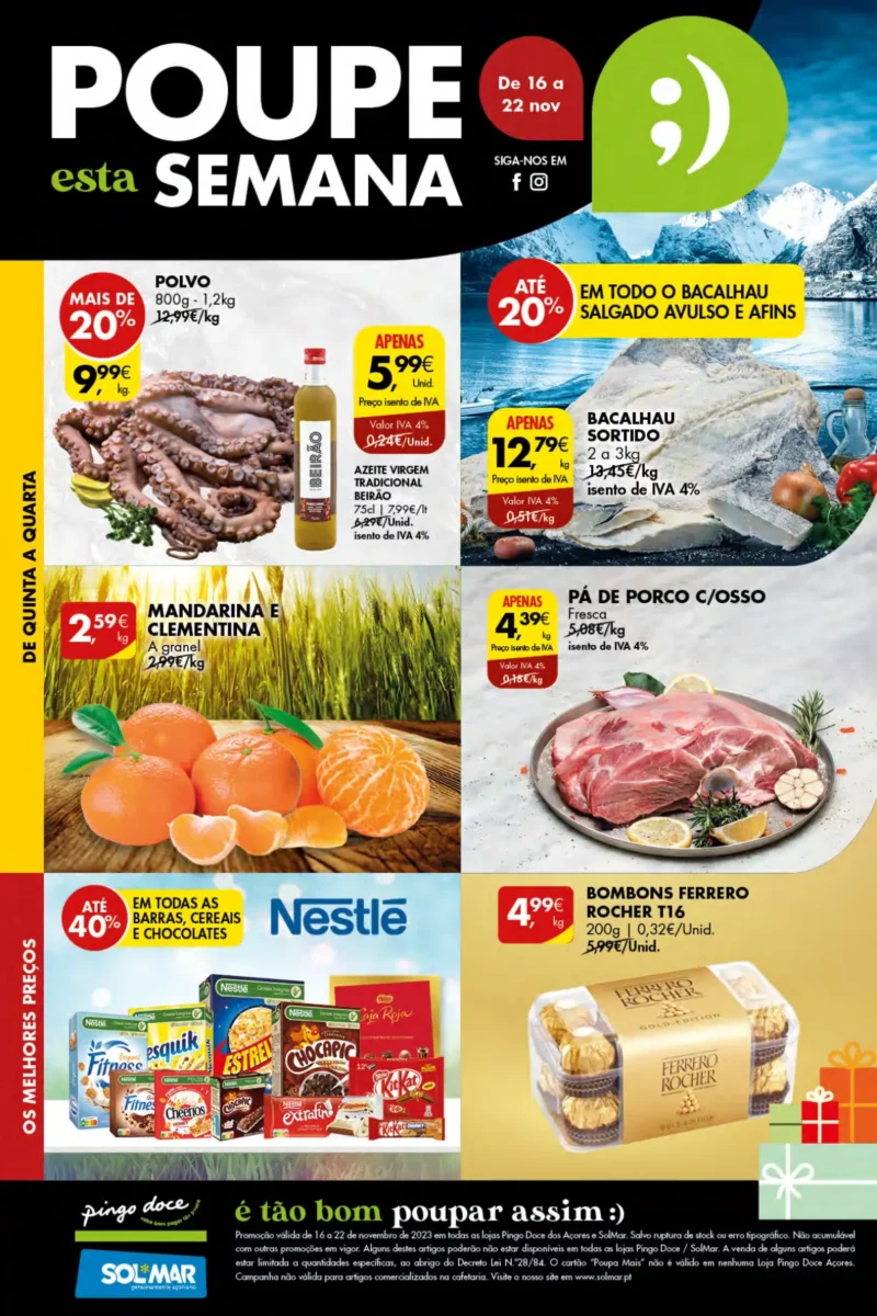 Folheto Pingo Doce A&ccedil;ores (16 a 22 novembro)