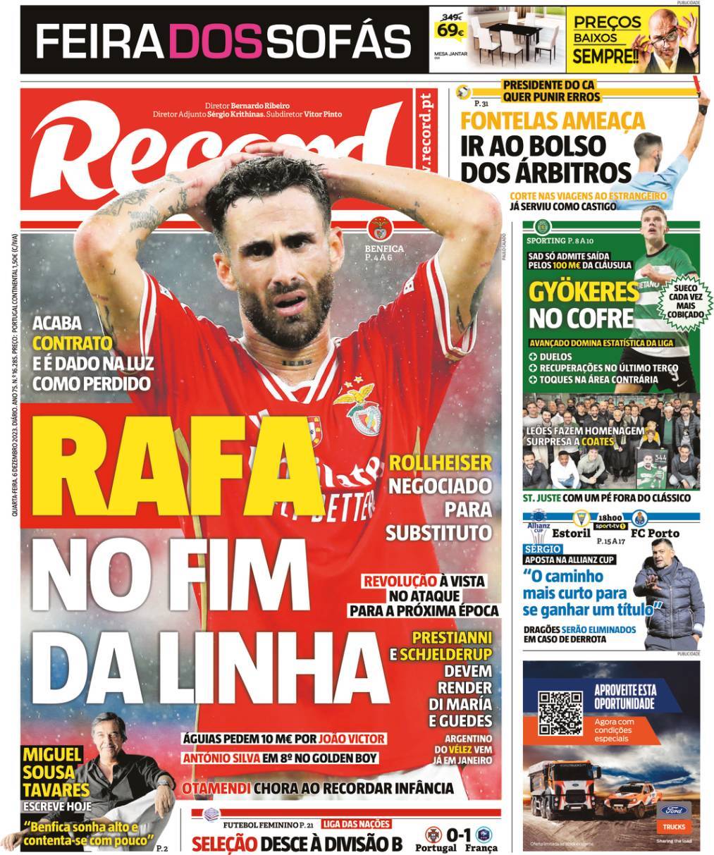Record: Capa da Edi&ccedil;&atilde;o de quarta-feira, 06 de dezembro 2023