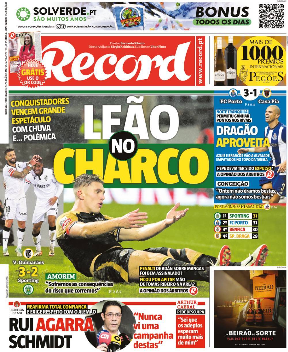 Record: Capa da Edi&ccedil;&atilde;o de domingo, 10 de dezembro 2023