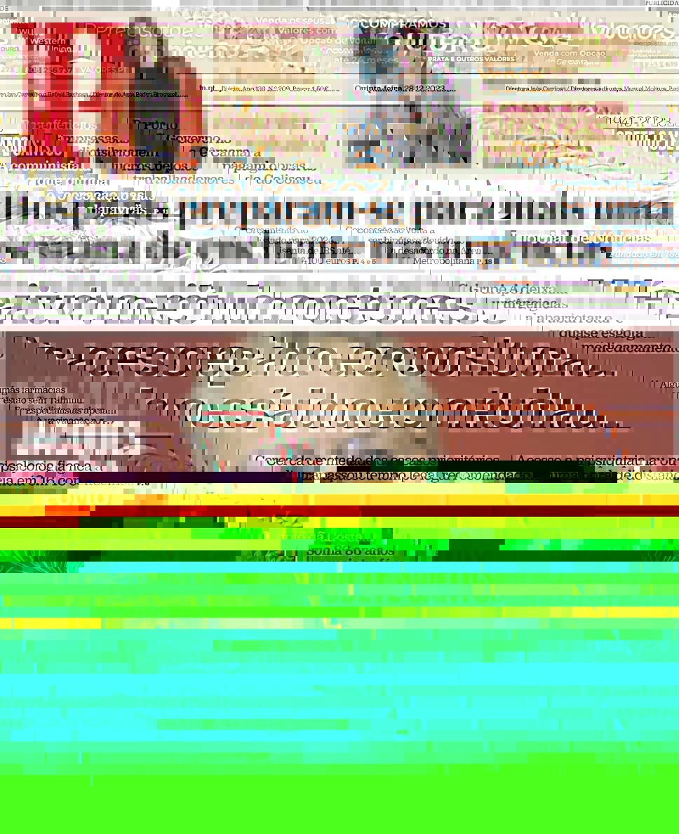 Jornal de Not&iacute;cias: Capa da Edi&ccedil;&atilde;o de quinta-feira, 28 de dezembro 2023