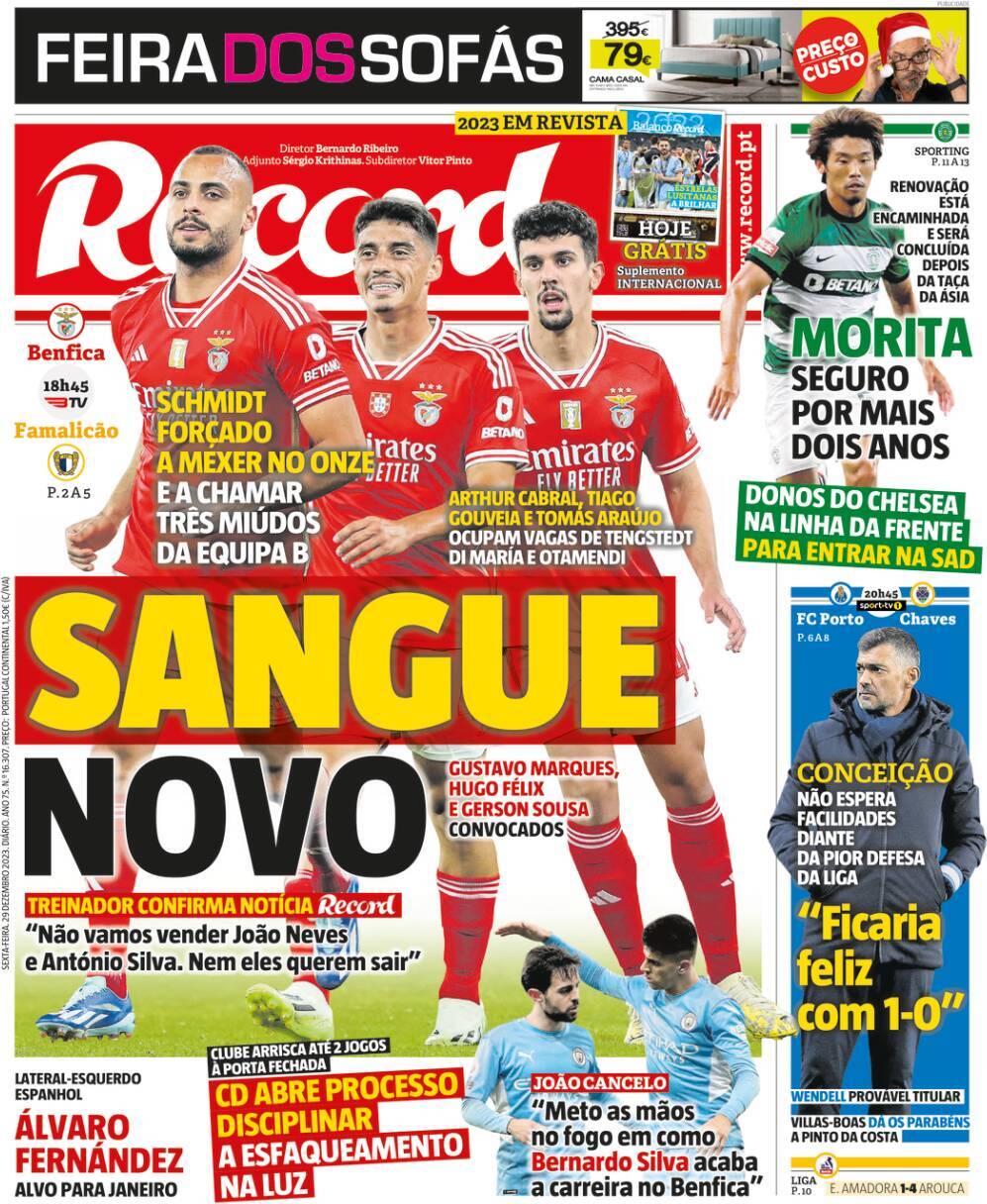 Record: Capa da Edi&ccedil;&atilde;o de sexta-feira, 29 de dezembro 2023