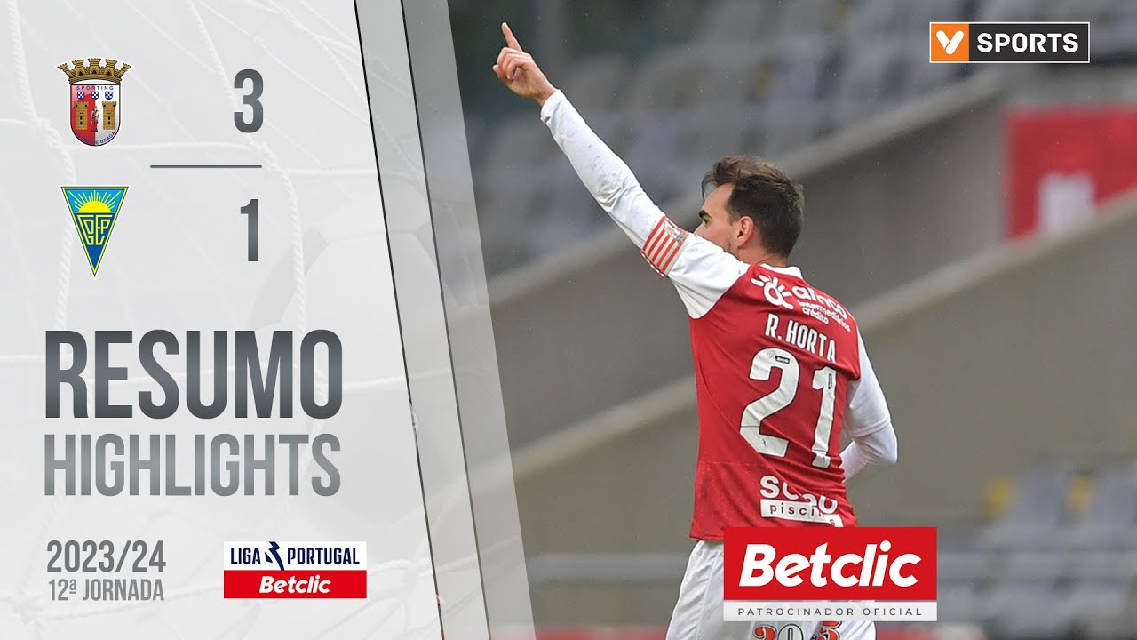 Resumo: Braga 3-1 Estoril (Liga 23/24 #12)