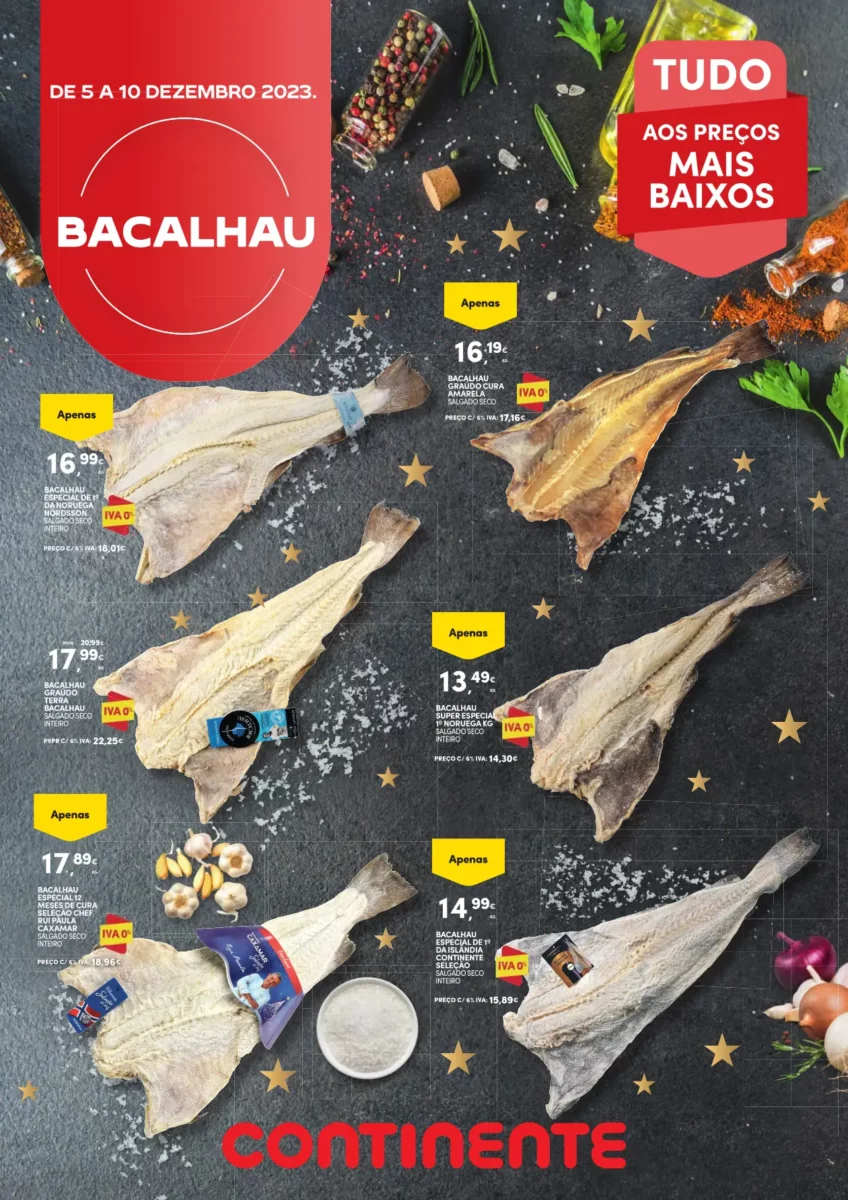 Folheto Continente Bacalhau de Natal