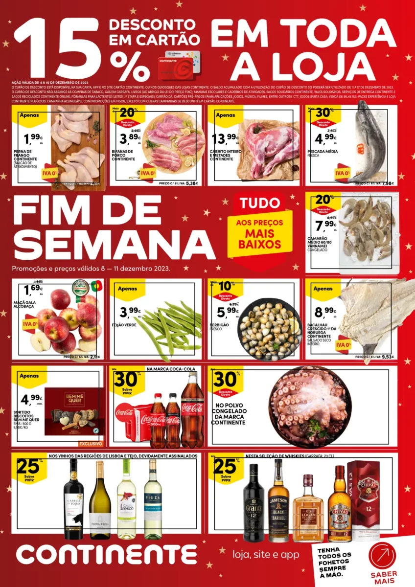 Folheto Continente fim-de-semana (8 a 11 dezembro)