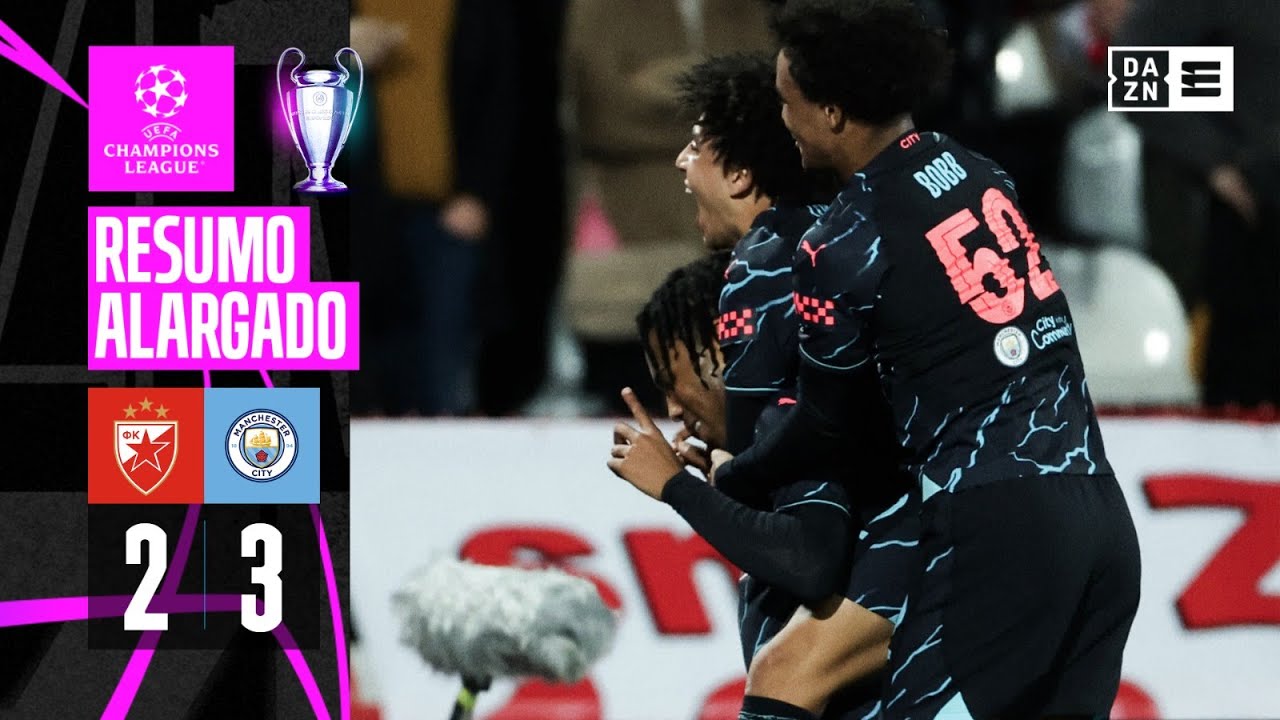 Resumo Alargado | Estrela Vermelha 2-3 Man. City | Champions League 23/24