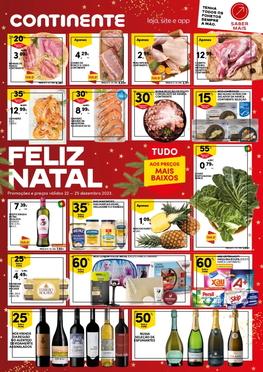 Folheto Continente fim-de-semana (22 a 25 dezembro)