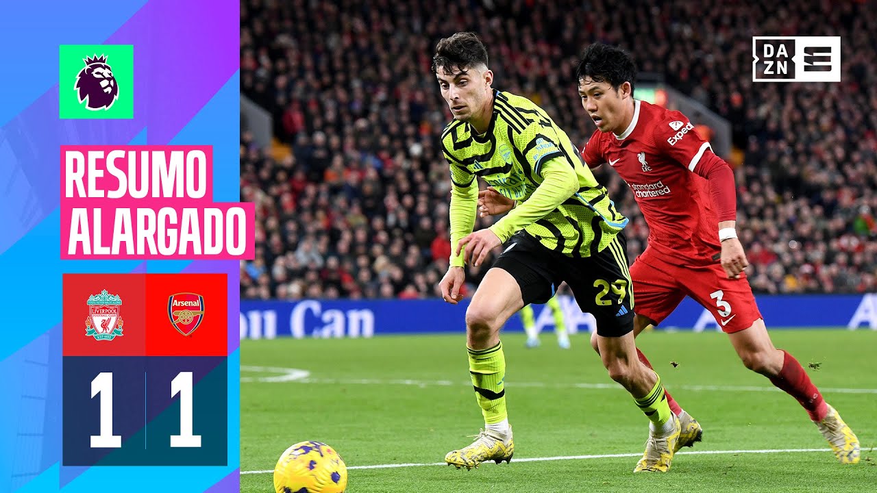 Resumo alargado | Liverpool 1-1 Arsenal | Premier League 23/24