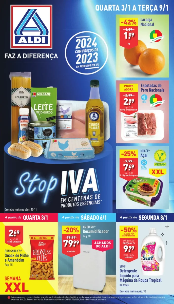 Antevis&atilde;o Folheto ALDI (3 a 9 janeiro)