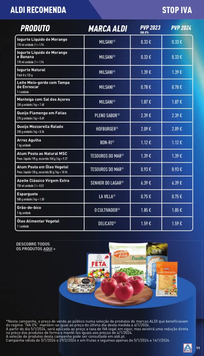 Antevis&atilde;o Folheto ALDI (3 a 9 janeiro)