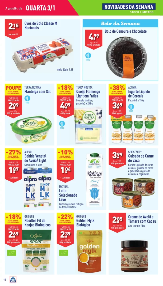 Antevis&atilde;o Folheto ALDI (3 a 9 janeiro)